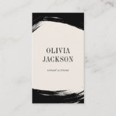 Moderne minimale zwarte witte verflijnen visitekaartje (Voorkant)