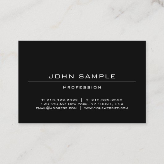 Moderne, minimale zwarte witte, vloeiende, draagba visitekaartje (Voorkant)