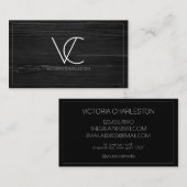 Moderne minimale zwarte wood visitekaartje (Voorkant / Achterkant)