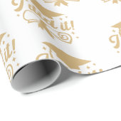 Moderne Minimalis Goud schrift  Ik deed het Afstud Cadeaupapier (Rol Hoek)