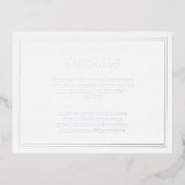 Moderne minimaliserende bruiloft - details folie uitnodiging briefkaart (Voorkant)