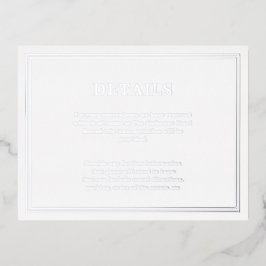 Moderne minimaliserende bruiloft - details folie uitnodiging briefkaart
