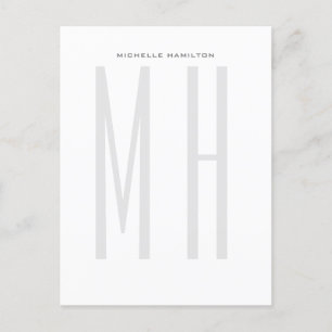 Moderne minimaliserende monogram Professional Plai Briefkaart