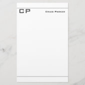 Moderne minimaliserende monogram Professional Plai Briefpapier (Voorkant)
