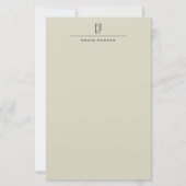 Moderne minimaliserende monogram Professional Plai Briefpapier (Voorkant)