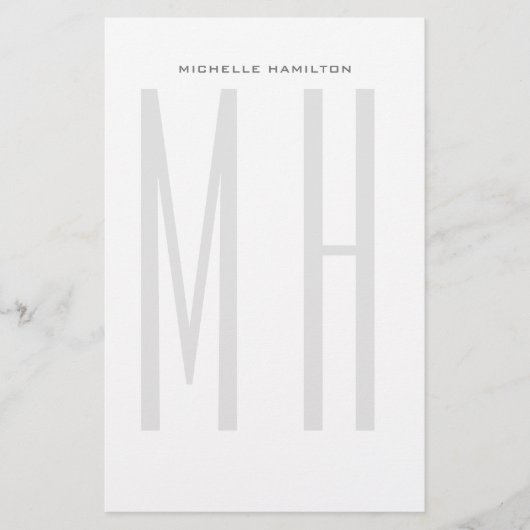Moderne minimaliserende monogram Professional Plai Briefpapier (Voorkant)