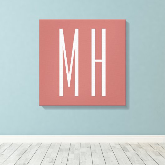 Moderne minimaliserende monogram Professional Plai Canvas Afdruk (Insitu (Houten vloer))