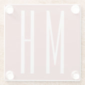 Moderne minimaliserende monogram Professional Plai Glazen Onderzetter (Achterkant)