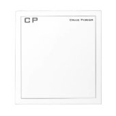 Moderne minimaliserende monogram Professional Plai Notitieblok (Voorkant)