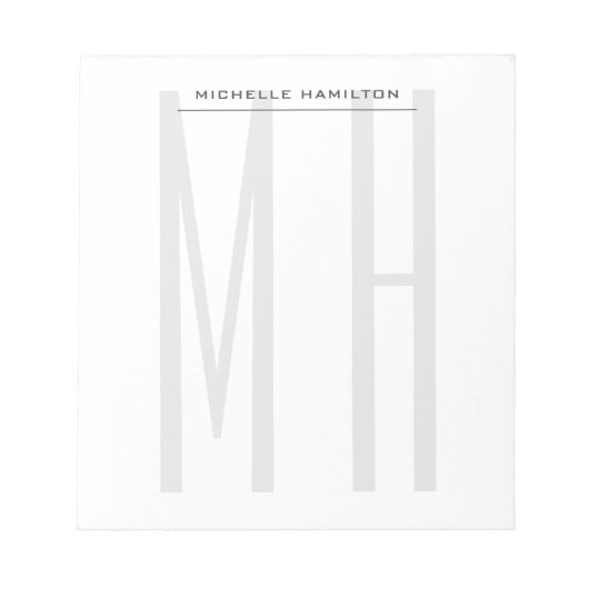 Moderne minimaliserende monogram Professional Plai Notitieblok (Voorkant)