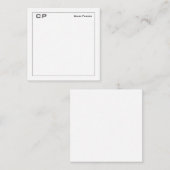 Moderne minimaliserende monogram Professional Plai Notitiekaartje (Voorkant / Achterkant)