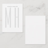 Moderne minimaliserende monogram Professional Plai Notitiekaartje (Voorkant / Achterkant)