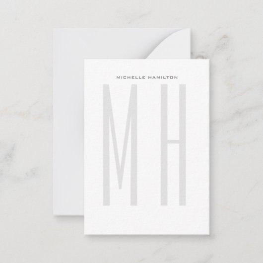 Moderne minimaliserende monogram Professional Plai Notitiekaartje (Voorkant)