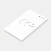 Moderne minimaliserende monogram Professional Plai Post-it® Notes (Schuin)