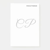 Moderne minimaliserende monogram Professional Plai Post-it® Notes (Voorkant)