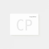 Moderne minimaliserende monogram Professional Plai Post-it® Notes (Voorkant)