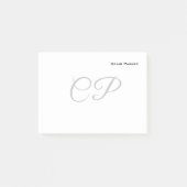Moderne minimaliserende monogram Professional Plai Post-it® Notes (Voorkant)