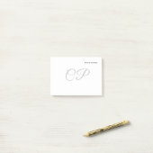 Moderne minimaliserende monogram Professional Plai Post-it® Notes (Op bureau)