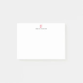 Moderne minimaliserende monogram Professional Plai Post-it® Notes (Voorkant)