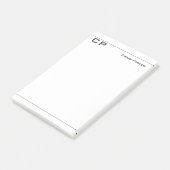 Moderne minimaliserende monogram Professional Plai Post-it® Notes (Schuin)