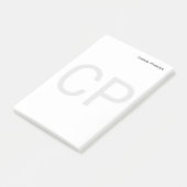 Moderne minimaliserende monogram Professional Plai Post-it® Notes (Schuin)