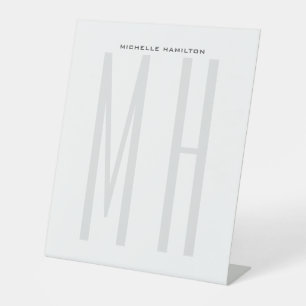Moderne minimaliserende monogram Professional Plai Reclamebord Met Voetstuk