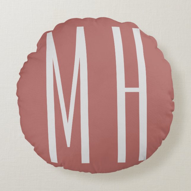 Moderne minimaliserende monogram Professional Plai Rond Kussen (Voorkant)
