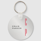 Moderne minimaliserende monogram Professional Plai Sleutelhanger (Voorkant)