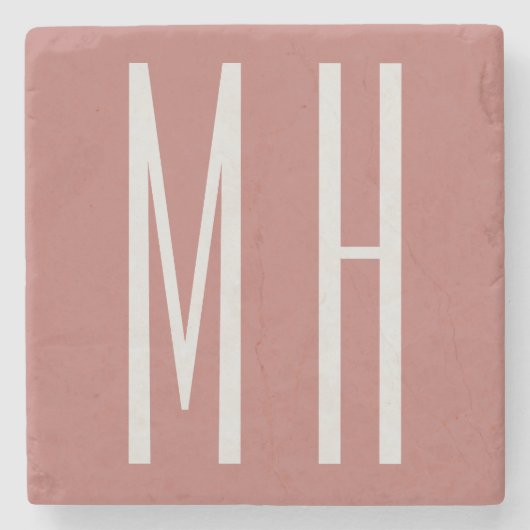 Moderne minimaliserende monogram Professional Plai Stenen Onderzetter (Voorkant)