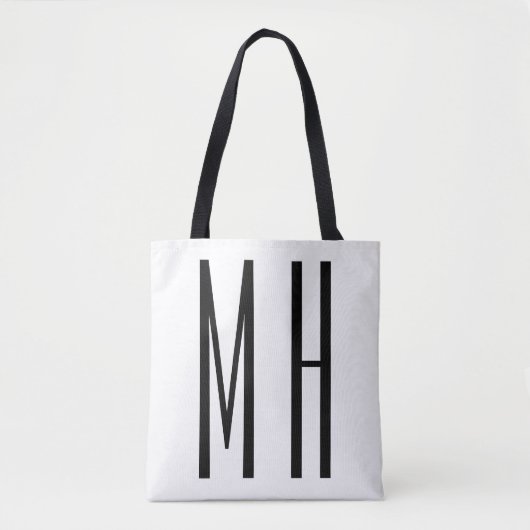 Moderne minimaliserende monogram Professional Plai Tote Bag (Voorkant)