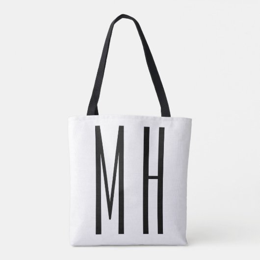 Moderne minimaliserende monogram Professional Plai Tote Bag (Achterkant)