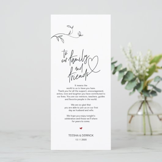 Moderne minimaliseringslocatie - Hartelijk dank Programmakaart (Staand voorkant)