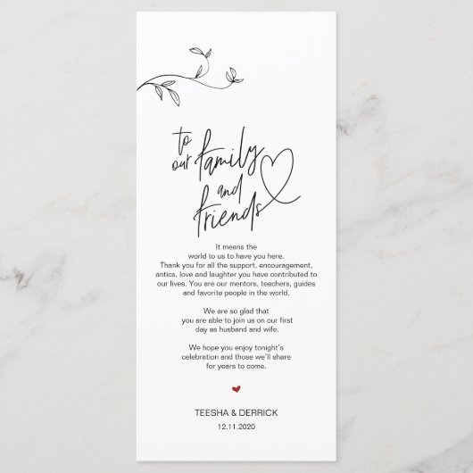 Moderne minimaliseringslocatie - Hartelijk dank Programmakaart (Voorkant)