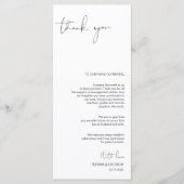 Moderne minimalisme script plaats instelling dank  programmakaart (Voorkant)