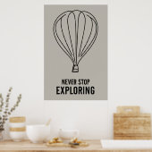 Moderne minimalisme Stop nooit met ontdekken Poster (Keuken)
