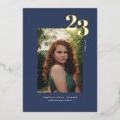 Moderne minimalist 2023 | Foto-Afstuderen Folie Uitnodiging (Voorkant)