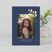 Moderne minimalist 2023 | Foto-Afstuderen Folie Uitnodiging (Staand Voorkant)