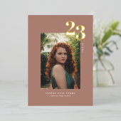 Moderne minimalist 2023 | Foto-Afstuderen Folie Uitnodiging (Staand Voorkant)