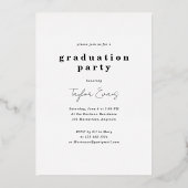 Moderne minimalist 2023 | Foto-Afstuderen Folie Uitnodiging (Achterkant)