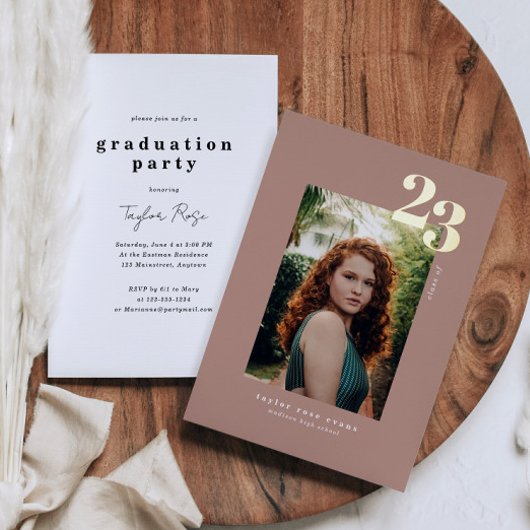 Moderne minimalist 2023 | Foto-Afstuderen Folie Uitnodiging