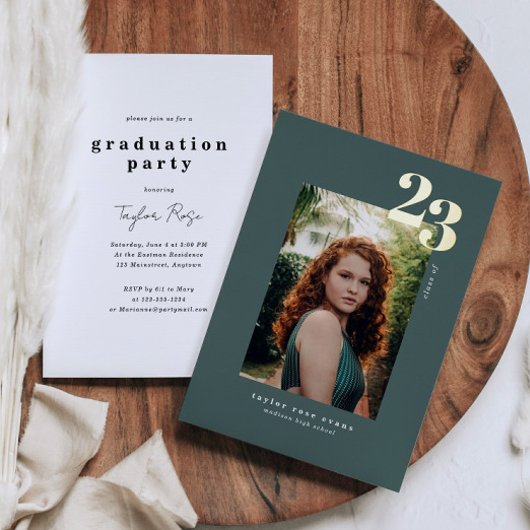 Moderne minimalist 2023 | Foto-Afstuderen Folie Uitnodiging