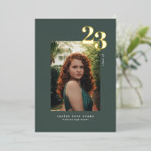 Moderne minimalist 2023 | Foto-Afstuderen Folie Uitnodiging (Staand Voorkant)