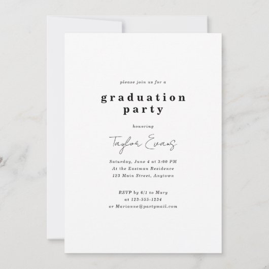 Moderne minimalist 2023 | Foto-Afstuderen Kaart (Achterkant)