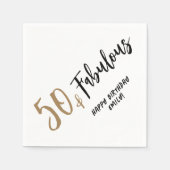Moderne Minimalist 50 en Fabulous 50th Verjaardag Servet (Voorkant)