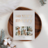 Moderne minimalist 5 foto Kerstmis Folie Feestdagenkaart