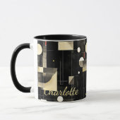 Moderne Minimalist - Abstract Zwart & Crème Op Maa Mok (Links)