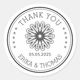 Moderne minimalist Bedankt Mason Jar Flower Ronde Sticker