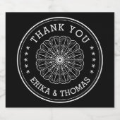 Moderne minimalist Bedankt met Bloem Sparkling Wijnetiket (Enkel label)