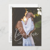 Moderne minimalist Believe Vakantie foto Briefkaart (Voorkant / Achterkant)