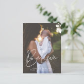 Moderne minimalist Believe Vakantie foto Briefkaart (Staand voorkant)